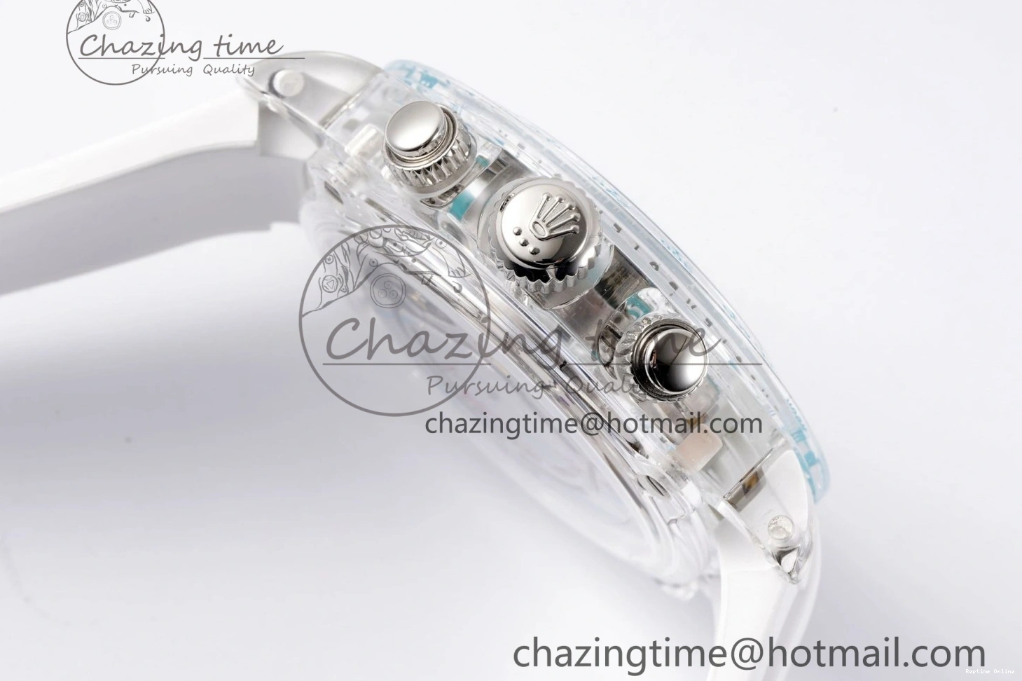 1221 Daytona Transparent IPK Best Edition Transparent Blue Dial on White Rubber Strap SA HighQuality 1969